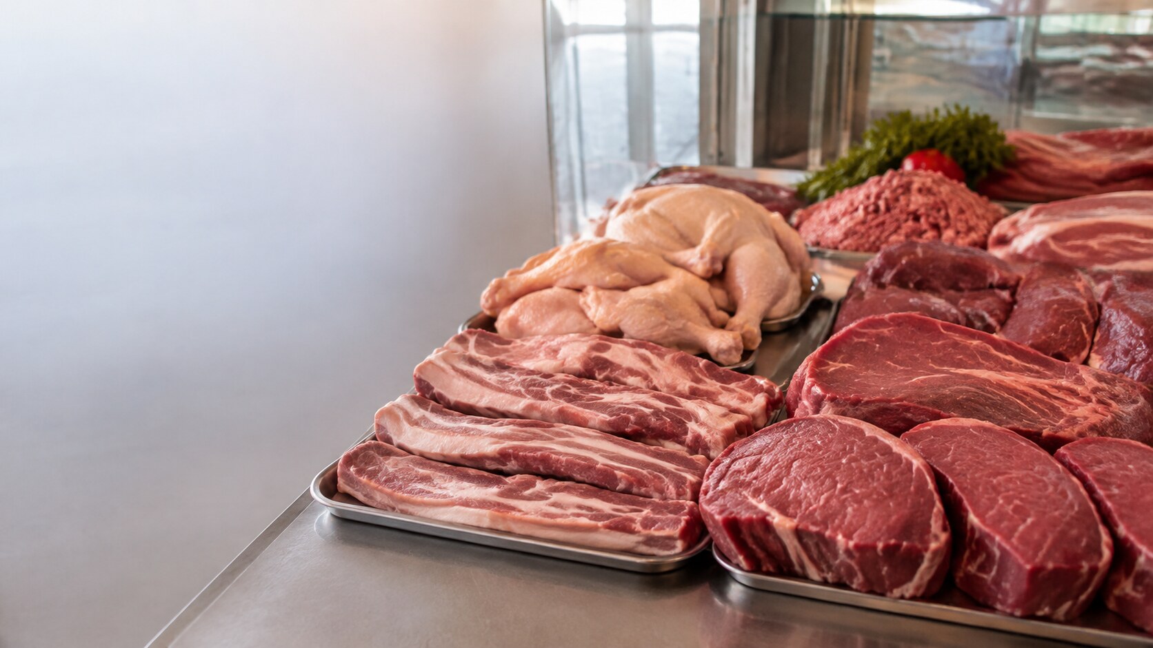 Selección de carnes frescas
